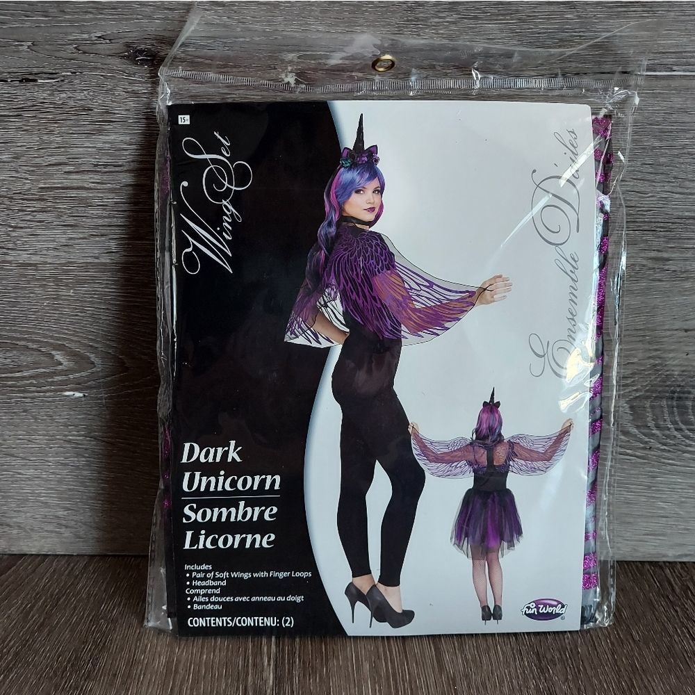 Dark Unicorn Costume - 2pc - Wings & Headband